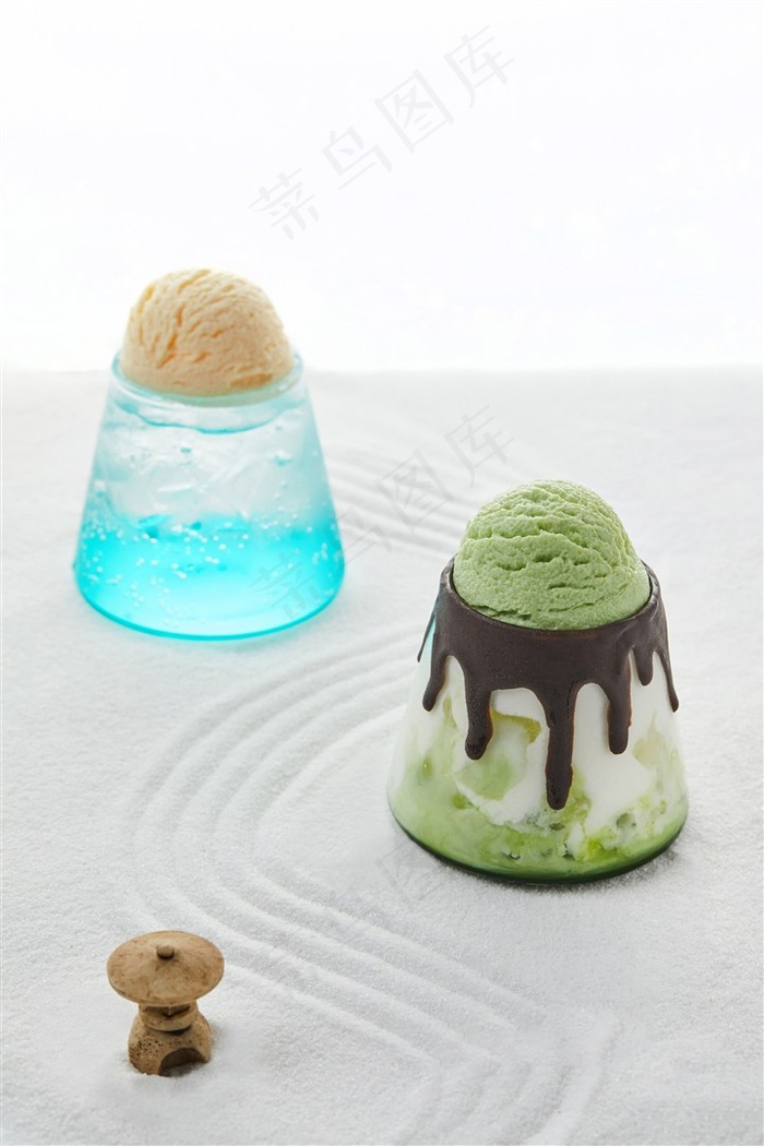 海盐柠檬气泡水冰淇淋甜点图片