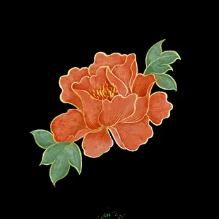 手绘国潮中国风古典牡丹花国花花卉装饰图案PSD设计素材