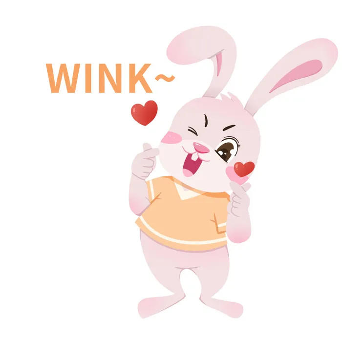 手绘2023兔年新年卡通兔子形象IP插画元素PSD设计素材png图案psd模版下载