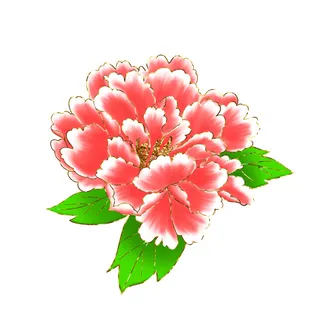 手绘国潮中国风古典牡丹花国花花卉装饰图案PSD设计素材