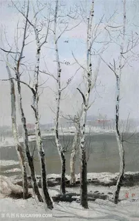 吴冠中手绘植物树装饰画 吴冠中手绘植物树装饰画