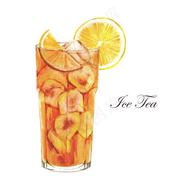 精美手绘果汁饮料素材图