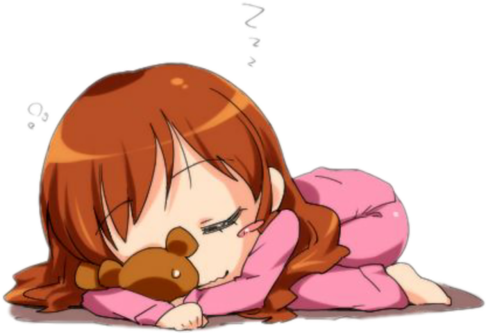 趴着睡觉女孩素材卡通