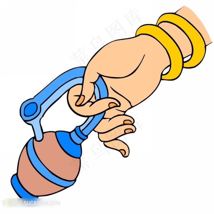 精美的手绘观音手势插画