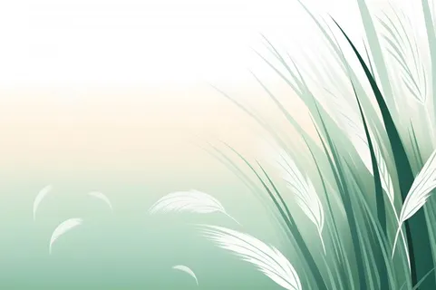 清新大气绿色芦苇羽毛背景