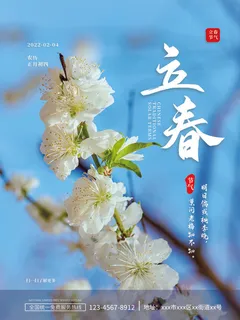 24节气立春春季新春春天海报模板PSD分层设计素材源文件模板