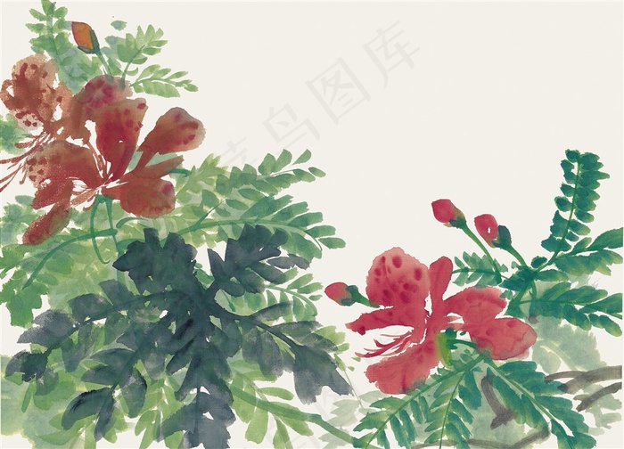 花卉美图国画摄影图片