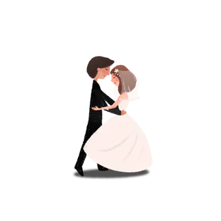 婚纱卡通人物婚礼白纱结婚婚纱摄影手绘