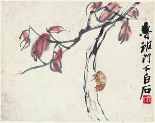 齐白石花虫国画图片