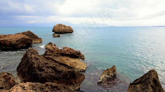 海浪, 海洋, 海, 岩石, 海滩, 景观, 水, 季节