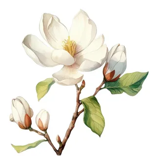 兰花手绘插画元素