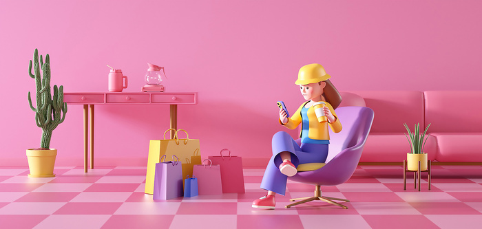 卡通人物立体空间c4d