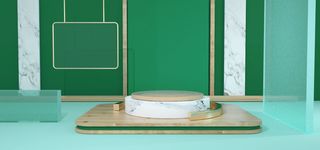 中国风国潮电商促销海报C4D背景图3D场景立体设计PSD素材模板