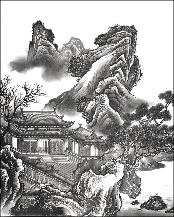 中国古风元素山水
