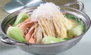 鲜虾原味锅 19 鲜虾  白菜 鸡腿肉 菜胆  罗汉笋