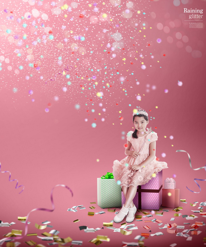 梦幻光晕水泡儿童相册摄影素材