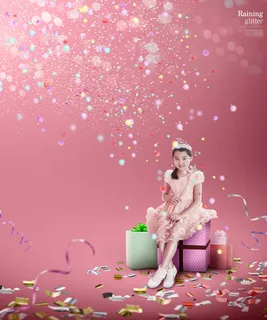 梦幻光晕水泡儿童相册摄影素材
