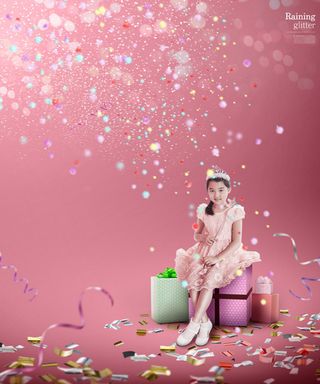 梦幻光晕水泡儿童相册摄影素材