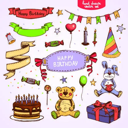 设计儿童生日背景eps,ai矢量模版下载