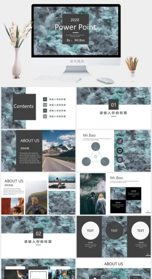 森系 清新 工作总结 PPT模板预览图