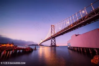 黄昏城市立交桥夜景