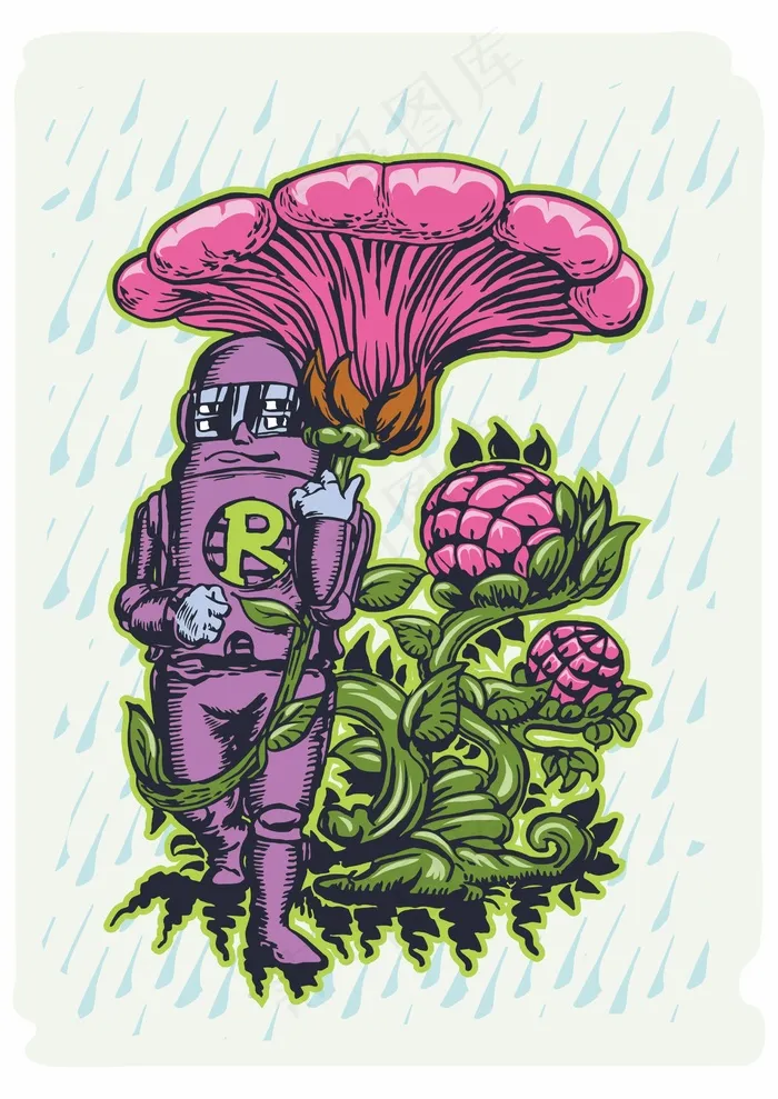 外星人 外星变异植物cdr矢量模版下载