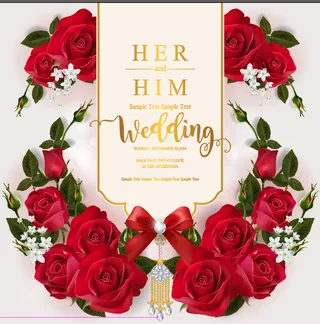 祝贺婚礼结婚邀请卡素材