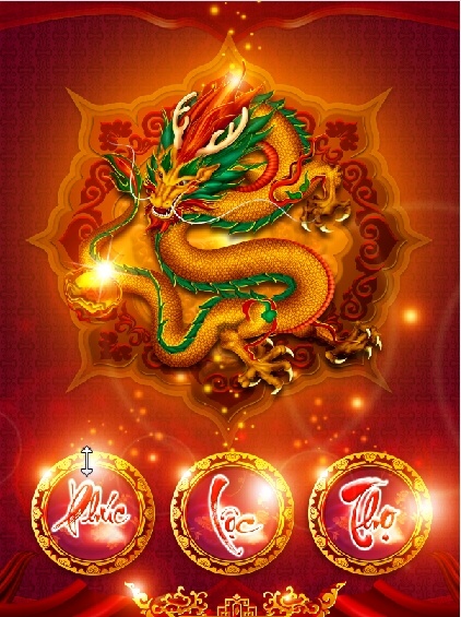 龙火福禄背景墙psd模版下载