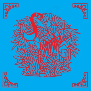 鹤剪纸 剪纸风元素