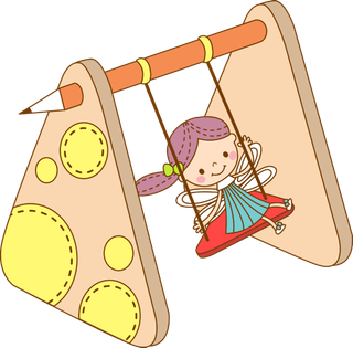 秋千 卡通 人物