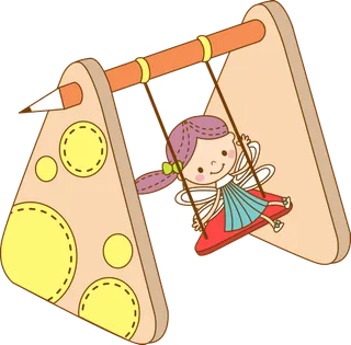 秋千 卡通 人物