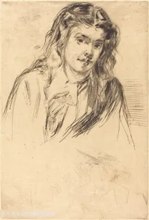惠斯勒素描女性肖像挂画 惠斯勒素描女性肖像挂画