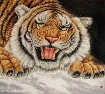 水彩老虎时尚高清插画