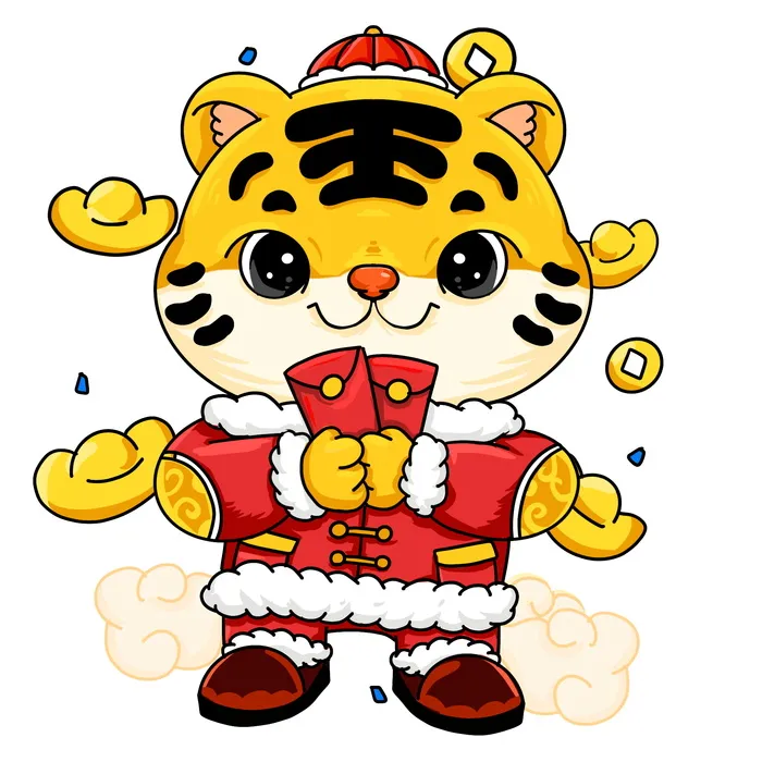 可爱虎年形象卡通新春psd模版下载