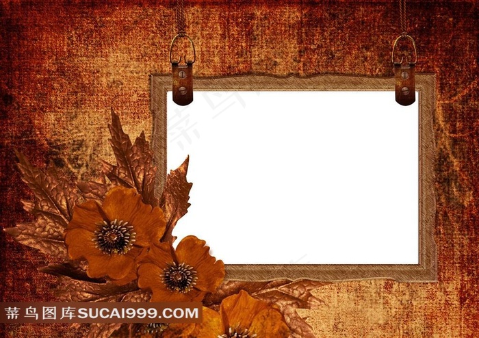 高清褐色植物相框素材图片下载