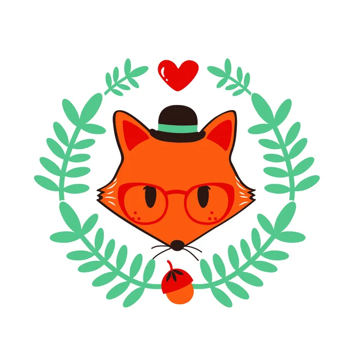 卡通狐狸动物logo标志