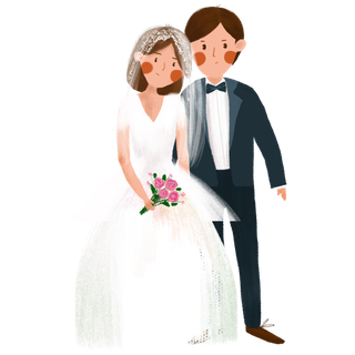 婚纱卡通人物婚礼白纱结婚婚纱摄影手绘
