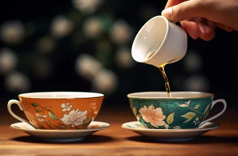 泡茶精美的茶具摄影图