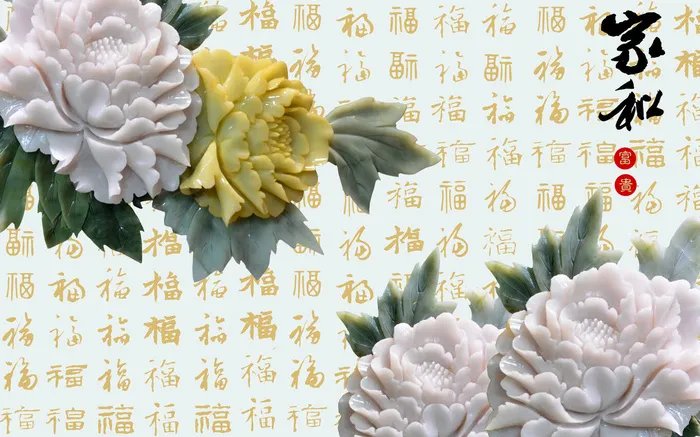 雕塑玉雕背景风景psd模版下载