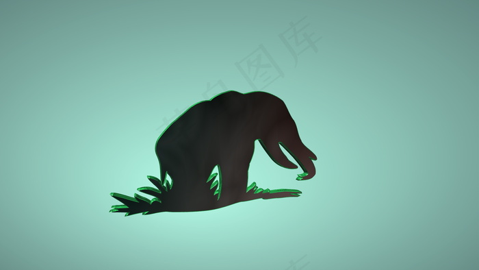大象动物剪影设计图片