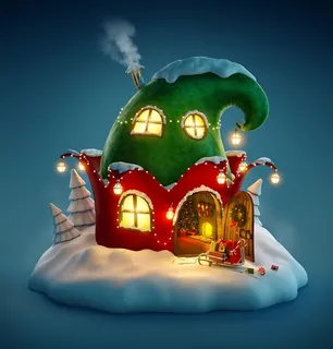 时尚圣诞装饰元素圣诞屋高清素材图片圣诞节图片