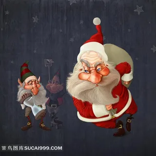 卡通风格圣诞老人设计图片素材