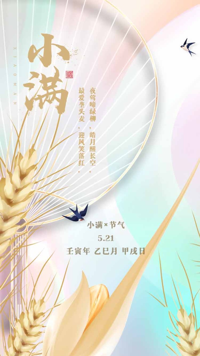 小满 小满节气海报psd模版下载