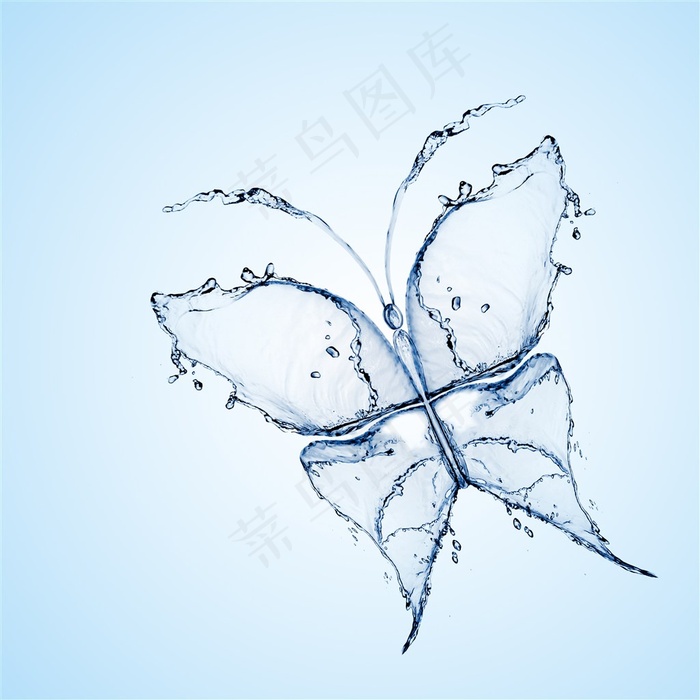 水花蝴蝶形状海报背景高清图片