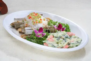 沙拉时蔬蒸竹蛏    28元 (3)