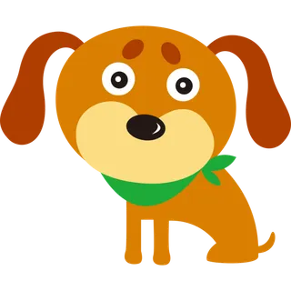 彩色小狗简笔画元素