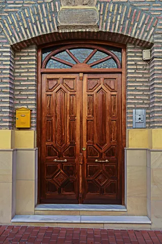 复古实木门图片