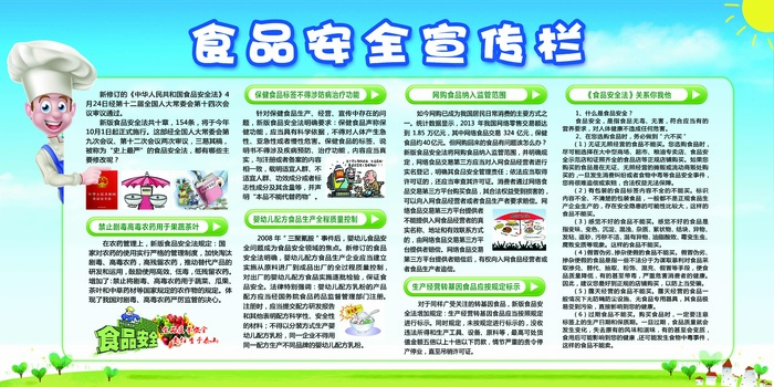 食品宣传栏 食品安全 食品安全知识psd模版下载