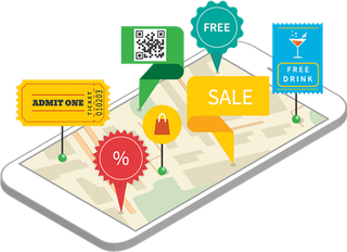 手机地图标签卡通科技kv主视觉素材