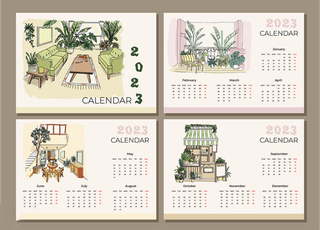 2023日历 2023年挂历 兔年日历 